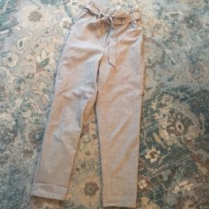 H&M paper bag pants in gray